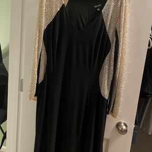 Xscape Black Sheath Long Sleeve Dress